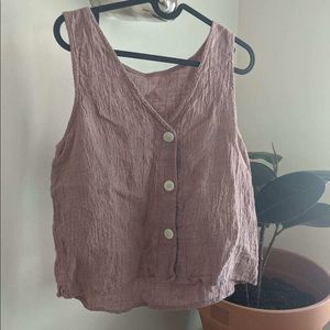 Esby Apparel tank top pink linen gauze size M